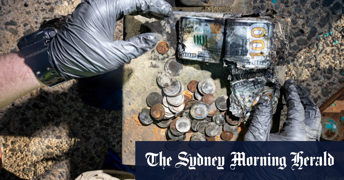 He fished a safe full of cash out of a creek. That was the easy part