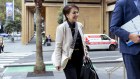 Former Oil Search CFO-designate Ayten Saridas arrives at the NSW Supreme Court on Tuesday.