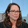 Treasurer Jaclyn Symes addresses the media on Tuesday.