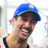 Daniel Ricciardo was all smiles after scoring his first points of the season in the sprint in Miami.