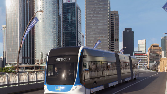 The Brisbane Metro vehicles will have three carriages and be fully electric.
