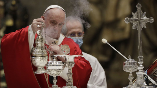 Pope Francis celebrates mass at the Vatican earlier this month.