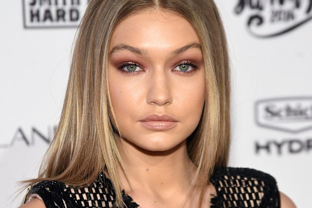 Gigi Hadid at the Sports Illustrated Swimsuit 2016 - NYC VIP press event on February 16, 2016 in New York City.