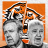 Wests Tigers officials Barry O’Farrell and Shane Richardson.
