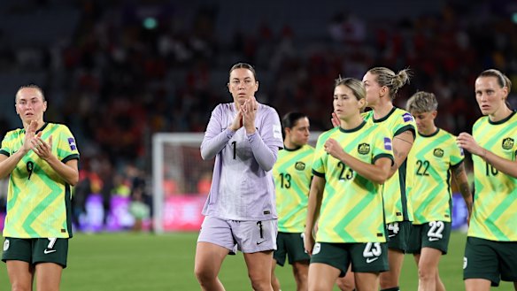 The Matildas at fulltime.