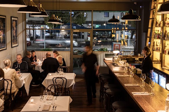 Inside Albert Park bistro Chez Bagou.