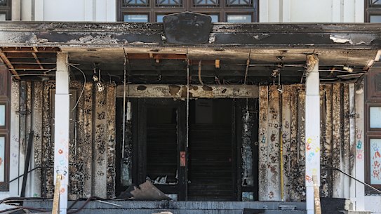 The fire caused substantial damage to the heritage doors, the portico and the facade of the building.
