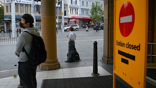 The shutdown of Sydney’s train services on Monday left thousands stranded.
