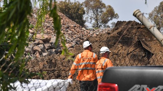 West Gate Tunnel construction in New Street, South Kingsville.