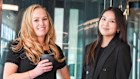 Gabriella Kalyk (left), head of talent acquisition at Hamilton Locke, with new graduate Mabel Hung.