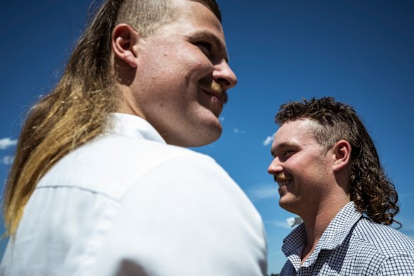  Jed Foulds and Callum Sullivan show off their mullets.