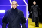 Prada devotee Jeff Goldblum, 69, on the Milan runway for the luxury label’s show dedicated to workwear.