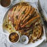 Adam Liaw - Christmas recipe : Roast crackling pork with mustard gravy and summer fruit chutney.