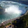 You can get within a few metres of Horseshoe Falls at Niagara Falls on the Canadian side.