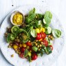 Chickpea and tomato salad.