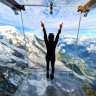 View from the Glass box suspended over the Chamonix.