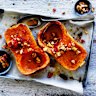 Adam Liaw's roast pumpkin with macadamia and chilli.