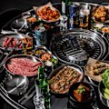A spread of dishes at Hongdae Pocha.