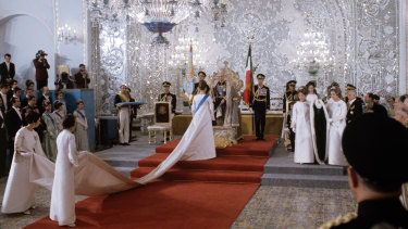 The 1967 coronation ceremony in which Farah Pahlavi was crowned Empress of Iran. 