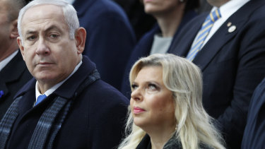  Israeli Prime Minister Benjamin Netanyahu and his wife Sara attend ceremonies at the Arc de Triomphe in Paris in November. 