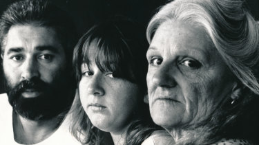 Phil Cleary, his sister Donna and their mother Lorna in 1989, two years after Vicki's murder.
