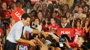 Trudeau campaigns ahead of the Canadian election of October 21, 