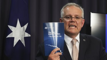 Scott Morrison announced the government’s policy to reach net zero emissions on Tuesday.
