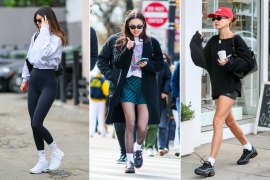 Kendall Jenner (from left), Olivia Rodrigo and Hailey Bieber are all fans of the crew sock.