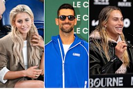Caroline Daur, Novak Djokovic and Aryna Sabalenka.
