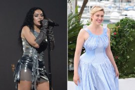 Brat singer Charli XCX offers a different aesthetic to dressing that Greta Gerwig in tradwife Maison Margiela.