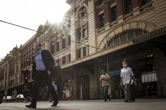The number of people on the streets of central Melbourne are currently at levels below those seen in the mid to early 2000s.