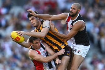 Paddy Ryder, right, in action during round four. 