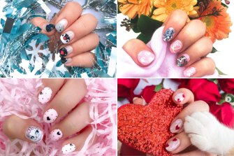 Sydney-based Aimee looks to American nail artist Devin Strebler, whose work is inspired by cartoons like Hey Arnold! and Rugrats.