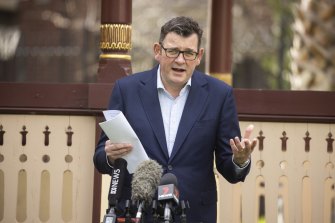 Victorian Premier, Daniel Andrews addresses the media on Sunday.