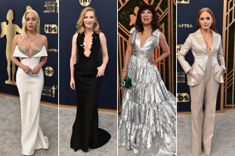 Lady Gaga, Cate Blanchett, Sandra Oh, and Jessica Chastain all showed glimpses of boob on the red carpet at the SAG Awards.