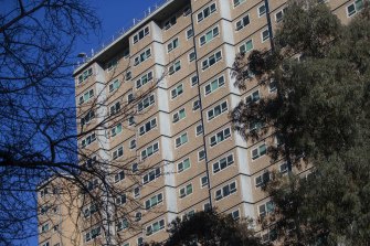 The 130 Racecourse Road housing tower, where residents on the 17th floor are in isolation.