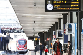 Trains were still leaving Milan for Rome and other destinations across Italy on Sunday.
