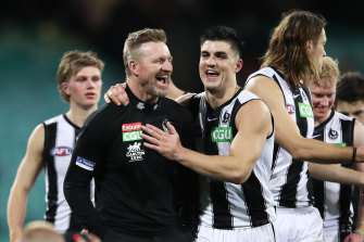 Nathan Buckley has reasons to smile. 