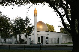 The Al Noor Mosque in Christchurch, where Tarrant's rampage began.