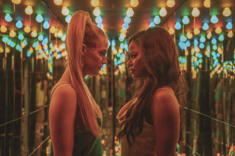 Riley Keough, left, and Taylour Paige play two exotic dancers in Zola.