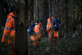 SES volunteers searching for William on Tuesday.