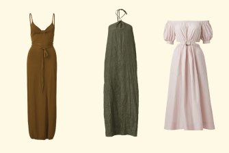 Viktoria & Woods’s California Dress, Timekeeper Dress, and Everlasting Dress in Walker Stripe.