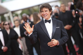 Tom Cruise arriving at the premiere of Top Gun: Maverick at the Cannes Film Festival on Wednesday. 