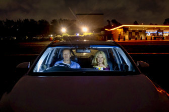 Patrons at the Lunar Drive-in in  Dandenong.