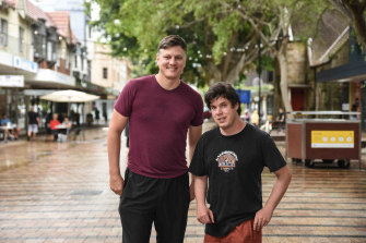 Pictured with his friend Daniel Salzano, disability services provider Dal Dudalski voted for Zali Steggall in 2019 and would do so again if it was a choice between Ms Steggall and Ms Berejiklian.
