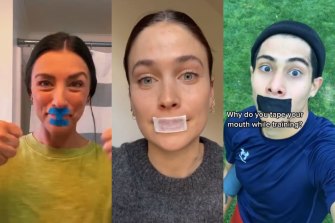Many TikTok users spruik the benefits of taping your mouth shut while you sleep, forcing you to breathe through your nose.