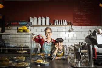Friends Sara Baldocchi, left, and Catia Sicari own and operate the homestyle Caffe Merenda in Moonee Ponds.