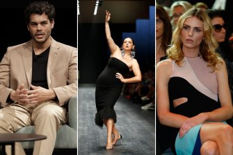 Model Nathan McGuire will consult to the First Nations Fashion Industry Pathways Program for the Melbourne Fashion Festival; Celeste Barber on the runway in 2020; transgender model Andreja Pejic who was the festival’s special guest in 2015.