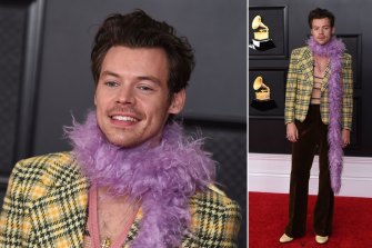 Harry Styles in Gucci at the 63rd Annual GRAMMY Awards in Los Angeles.