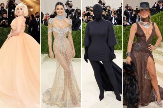Billie Eilish (left to right), Kendall Jenner, Kim Kardashian, Jennifer Lopez